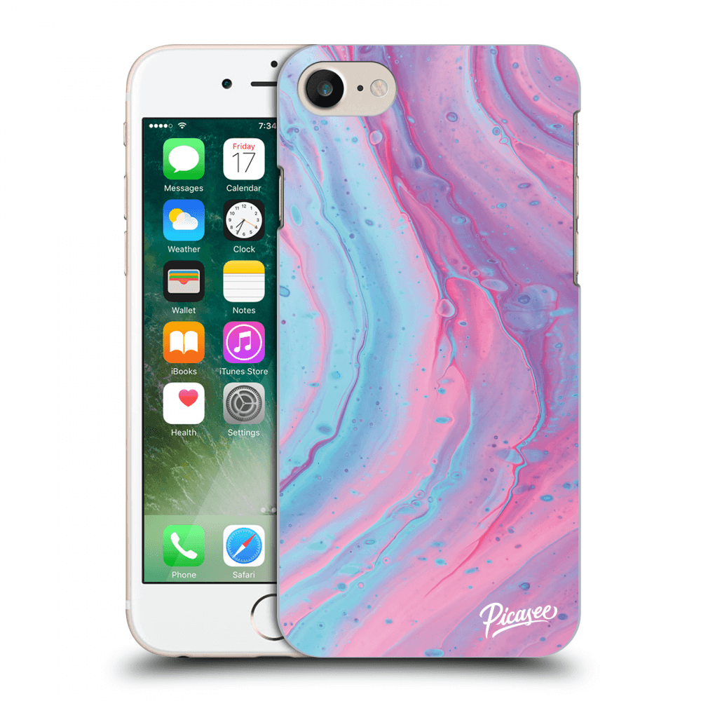 Picasee silikónový prehľadný obal pre Apple iPhone 7 - Pink liquid