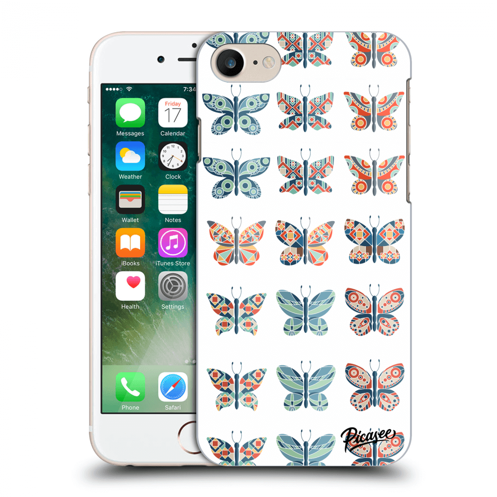 Picasee silikónový čierny obal pre Apple iPhone 7 - Butterflies