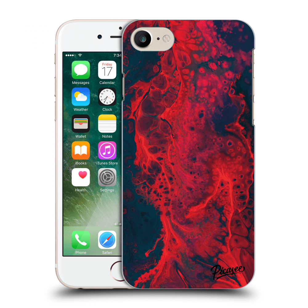 Picasee silikónový prehľadný obal pre Apple iPhone 7 - Organic red