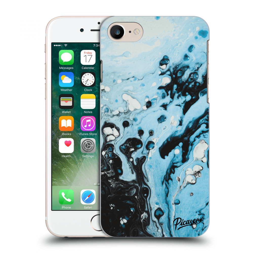 Picasee silikónový prehľadný obal pre Apple iPhone 7 - Organic blue