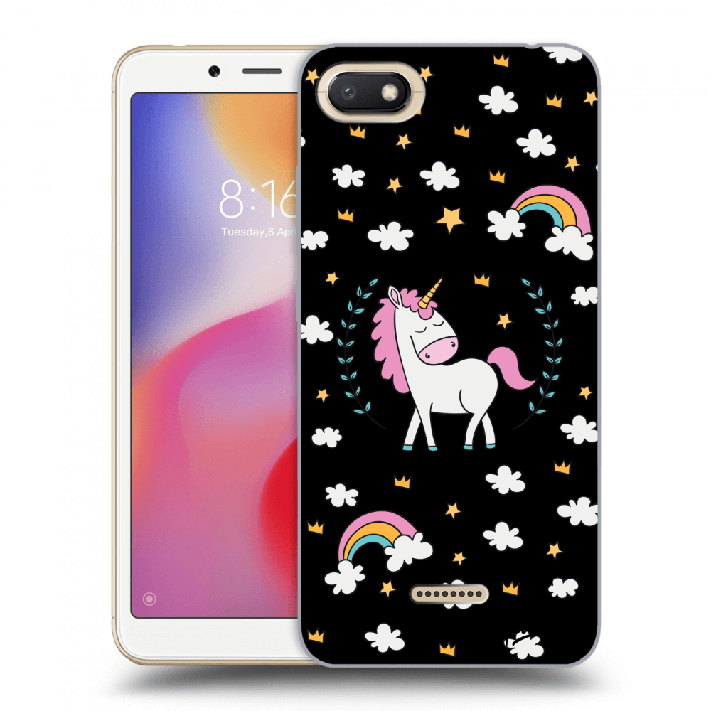 Picasee silikónový čierny obal pre Xiaomi Redmi 6A - Unicorn star heaven
