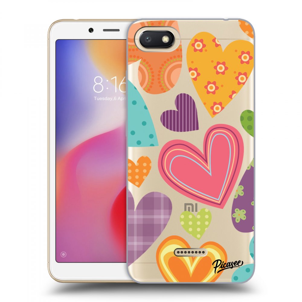 Picasee silikónový prehľadný obal pre Xiaomi Redmi 6A - Colored heart