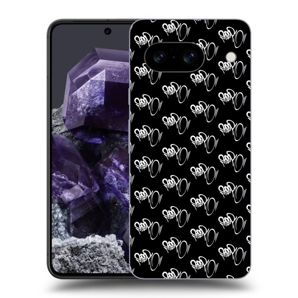 Picasee silikónový čierny obal pre Google Pixel 8a - Separ - White On Black