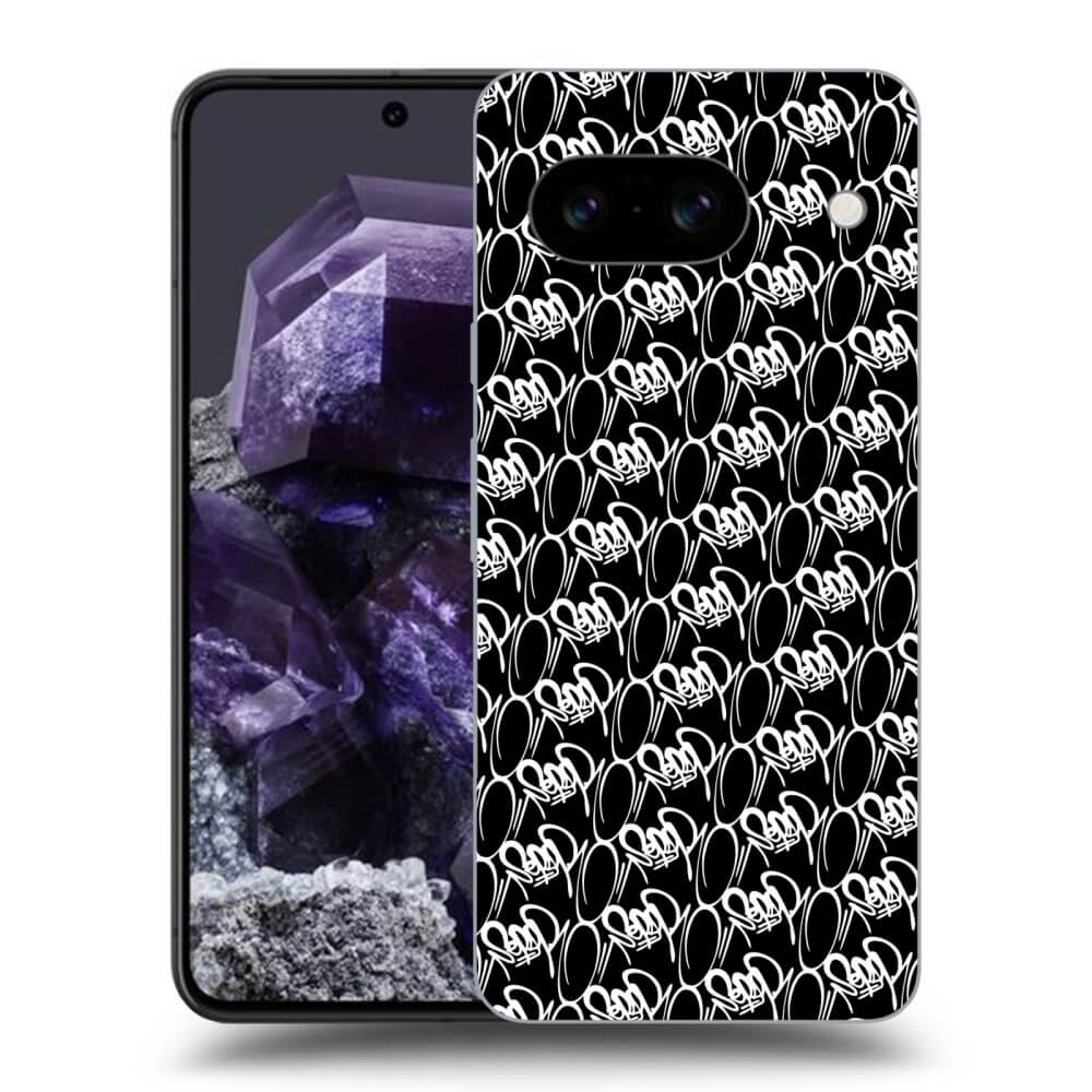 Picasee silikónový čierny obal pre Google Pixel 8a - Separ - White On Black 2