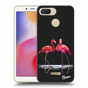 Picasee silikónový čierny obal pre Xiaomi Redmi 6 - Flamingos couple