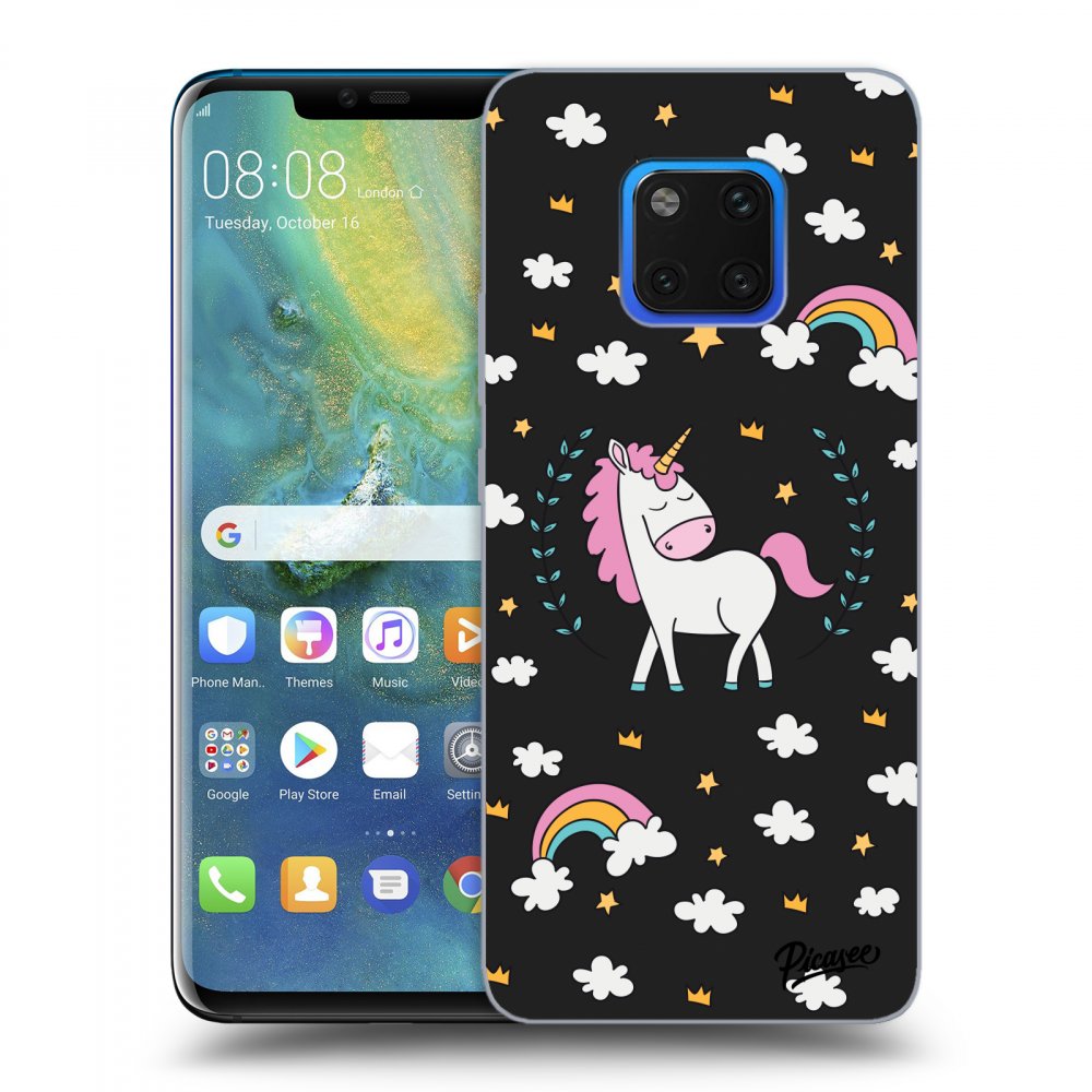 Picasee silikónový čierny obal pre Huawei Mate 20 Pro - Unicorn star heaven