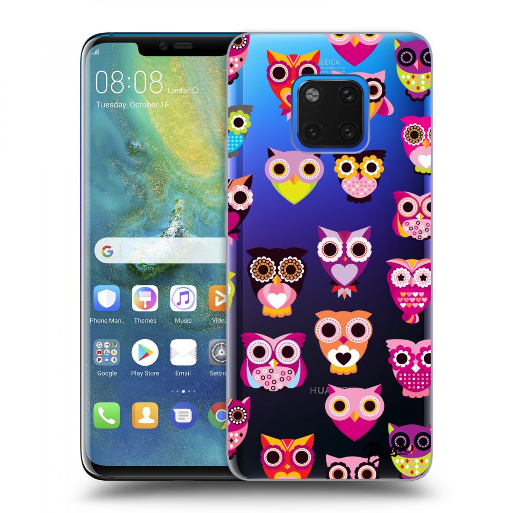 Picasee silikónový prehľadný obal pre Huawei Mate 20 Pro - Owls