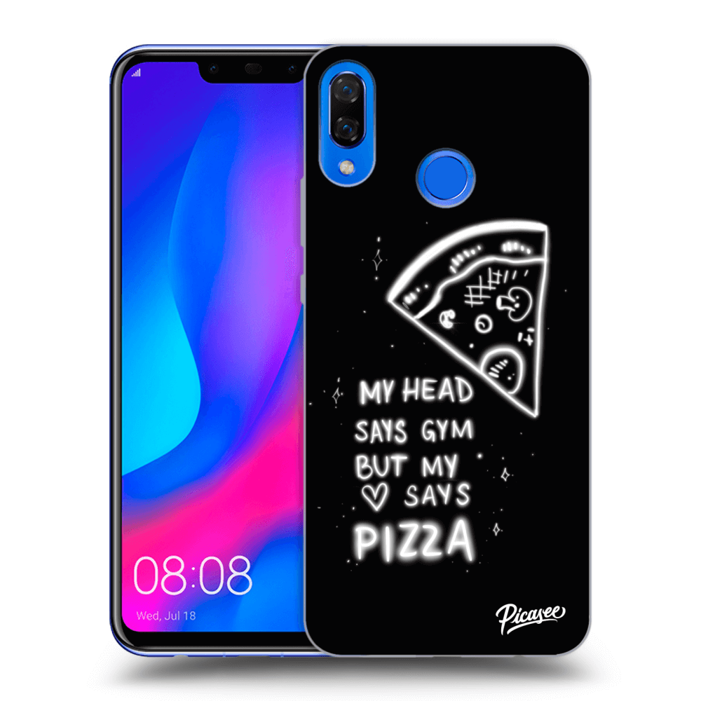 Picasee silikónový čierny obal pre Huawei Nova 3 - Pizza