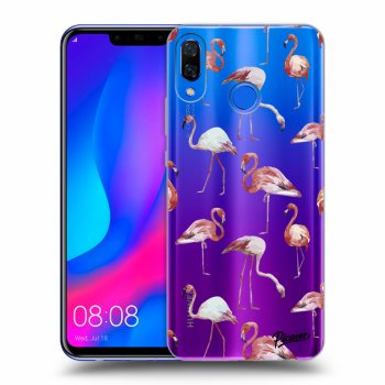 Picasee silikónový prehľadný obal pre Huawei Nova 3 - Flamingos