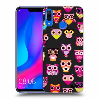 Picasee silikónový čierny obal pre Huawei Nova 3 - Owls