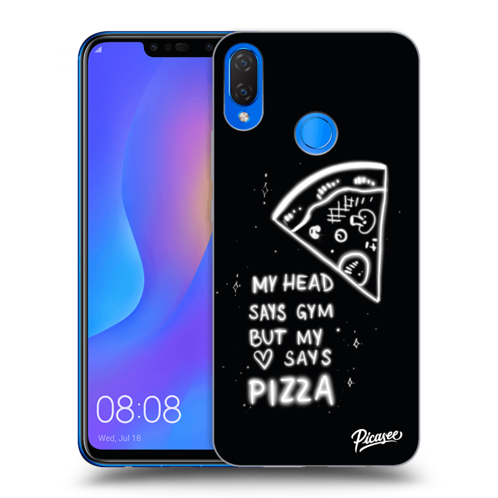 Picasee silikónový čierny obal pre Huawei Nova 3i - Pizza