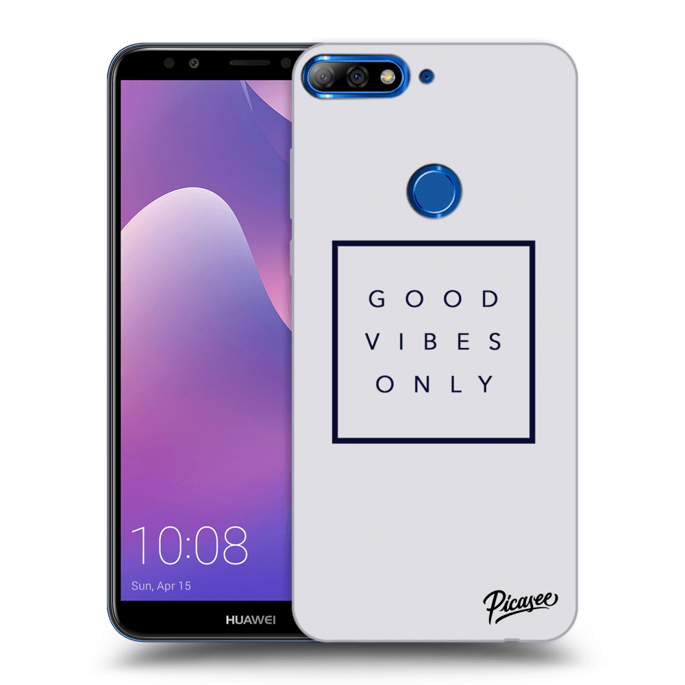 Picasee silikónový prehľadný obal pre Huawei Y7 Prime (2018) - Good vibes only