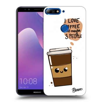 Picasee silikónový prehľadný obal pre Huawei Y7 Prime (2018) - Cute coffee