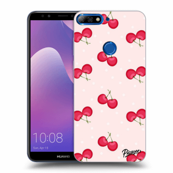 Picasee silikónový prehľadný obal pre Huawei Y7 Prime (2018) - Cherries