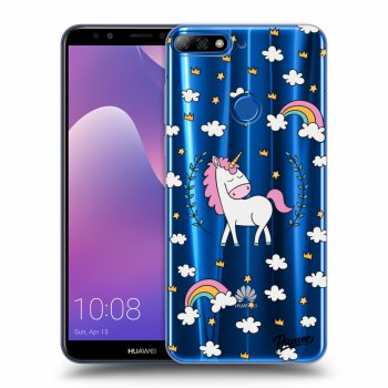 Picasee silikónový prehľadný obal pre Huawei Y7 Prime (2018) - Unicorn star heaven