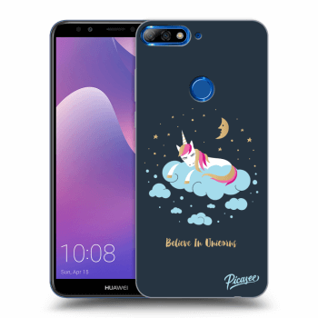 Picasee silikónový prehľadný obal pre Huawei Y7 Prime (2018) - Believe In Unicorns