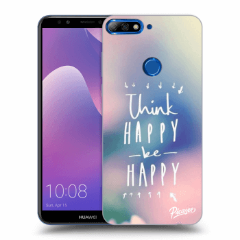 Picasee silikónový prehľadný obal pre Huawei Y7 Prime (2018) - Think happy be happy