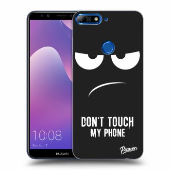 Picasee silikónový čierny obal pre Huawei Y7 Prime (2018) - Don't Touch My Phone