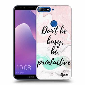 Picasee silikónový prehľadný obal pre Huawei Y7 Prime (2018) - Don't be busy, be productive