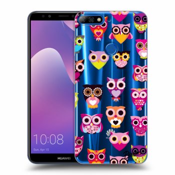 Picasee silikónový prehľadný obal pre Huawei Y7 Prime (2018) - Owls