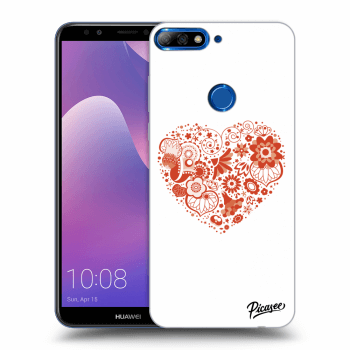 Picasee silikónový prehľadný obal pre Huawei Y7 Prime (2018) - Big heart