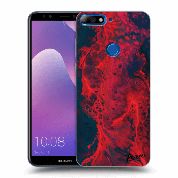 Picasee silikónový prehľadný obal pre Huawei Y7 Prime (2018) - Organic red