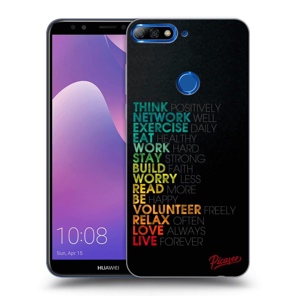 Picasee silikónový čierny obal pre Huawei Y7 Prime (2018) - Motto life