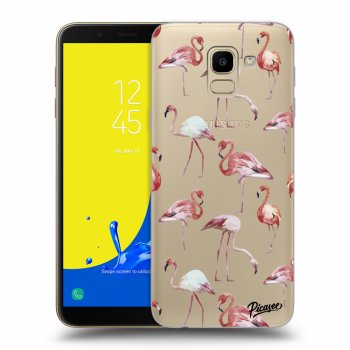 Picasee silikónový prehľadný obal pre Samsung Galaxy J6 J600F - Flamingos
