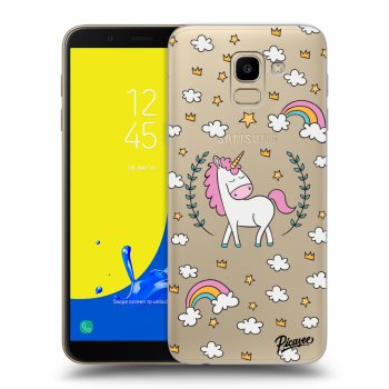 Picasee silikónový prehľadný obal pre Samsung Galaxy J6 J600F - Unicorn star heaven