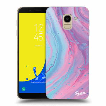 Picasee silikónový prehľadný obal pre Samsung Galaxy J6 J600F - Pink liquid