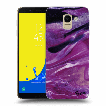 Picasee silikónový prehľadný obal pre Samsung Galaxy J6 J600F - Purple glitter