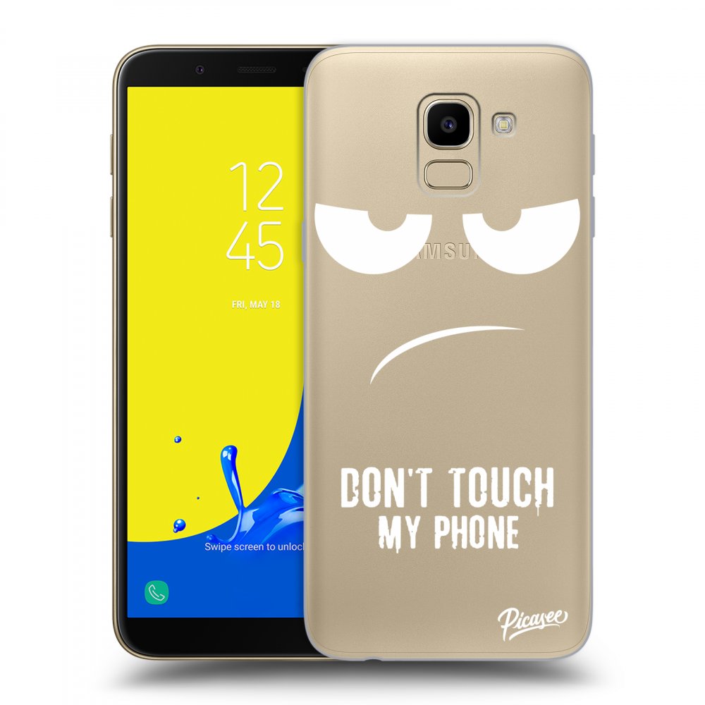 Picasee silikónový prehľadný obal pre Samsung Galaxy J6 J600F - Don't Touch My Phone
