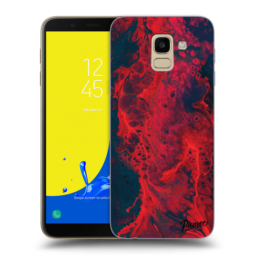 Picasee silikónový prehľadný obal pre Samsung Galaxy J6 J600F - Organic red
