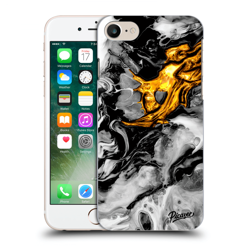 Picasee silikónový čierny obal pre Apple iPhone 8 - Black Gold 2