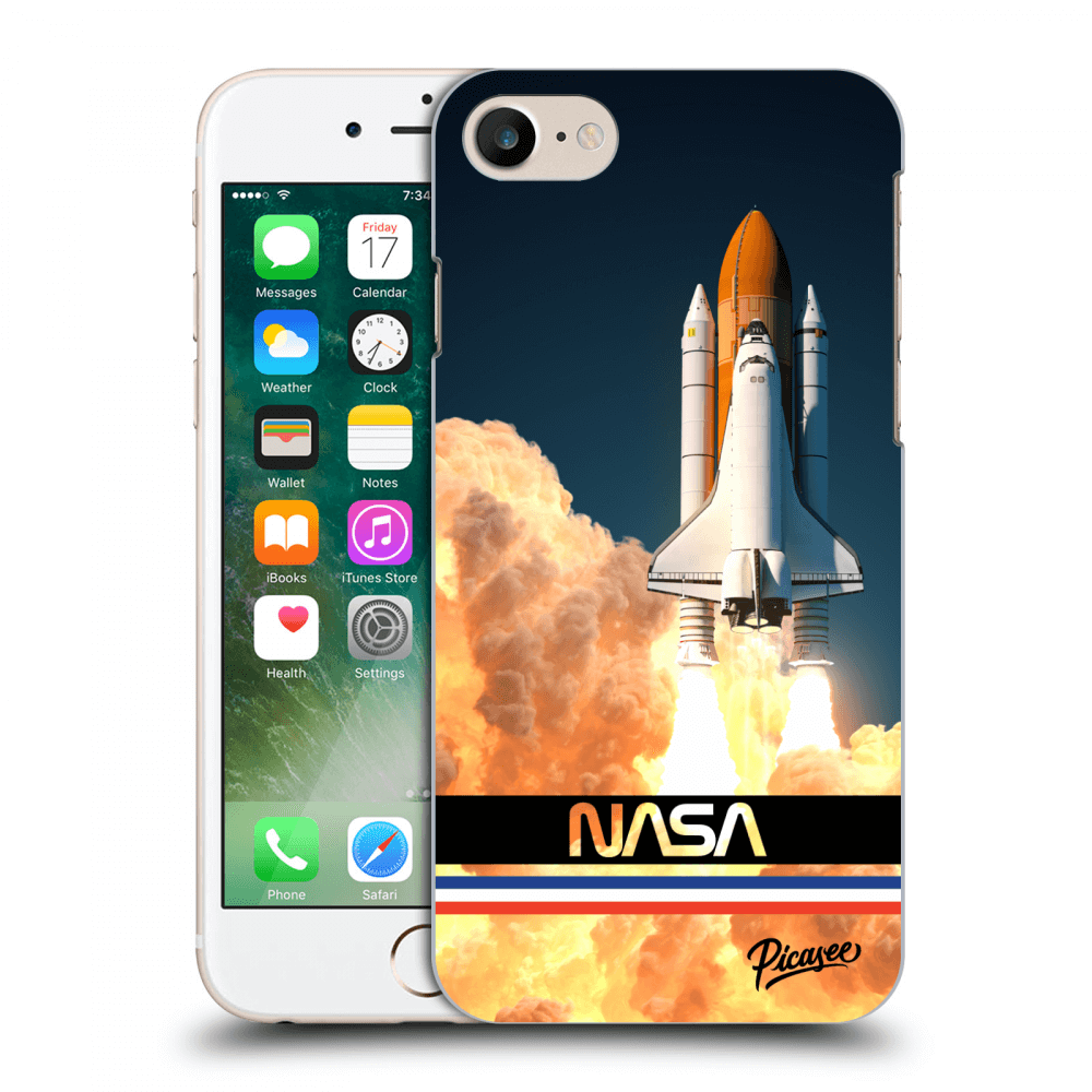 Picasee silikónový čierny obal pre Apple iPhone 8 - Space Shuttle