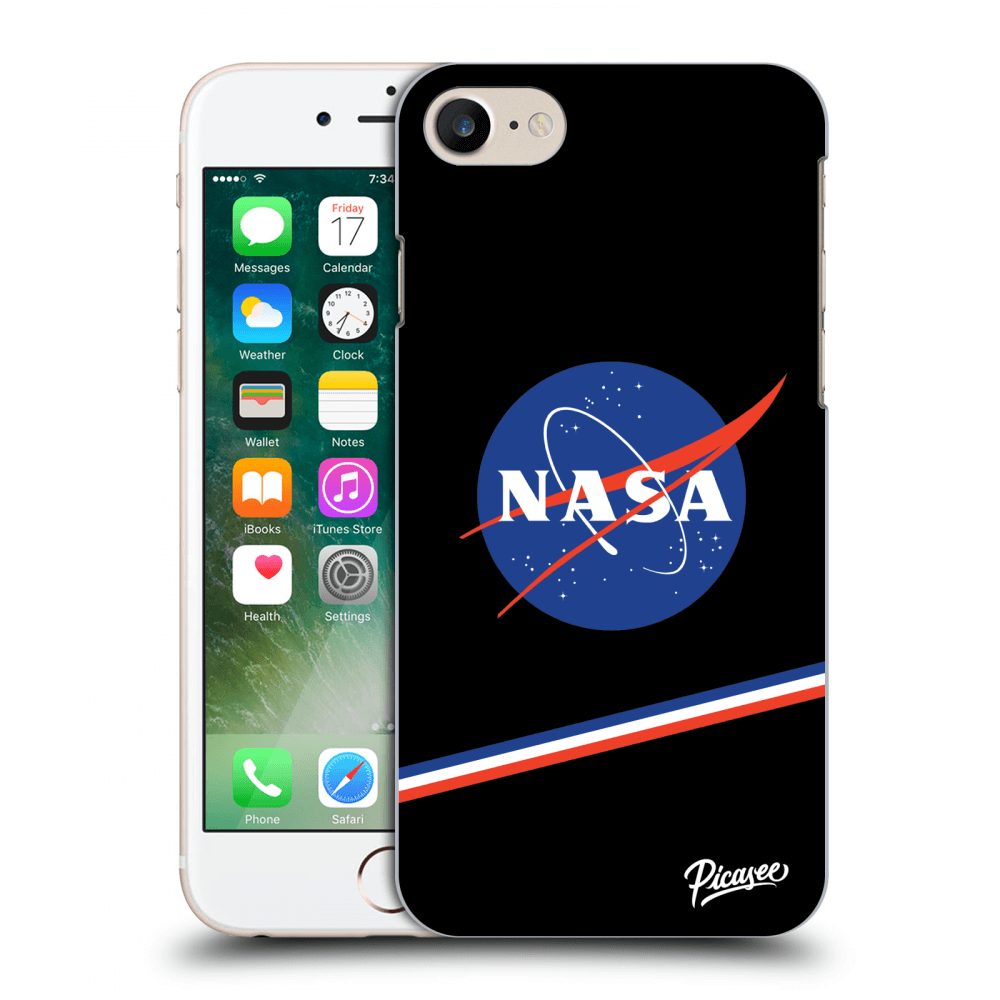 Picasee silikónový čierny obal pre Apple iPhone 8 - NASA Original