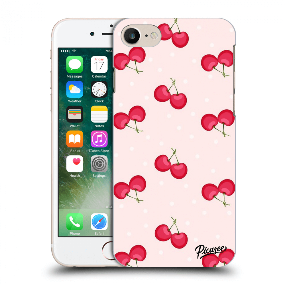 Picasee silikónový čierny obal pre Apple iPhone 8 - Cherries