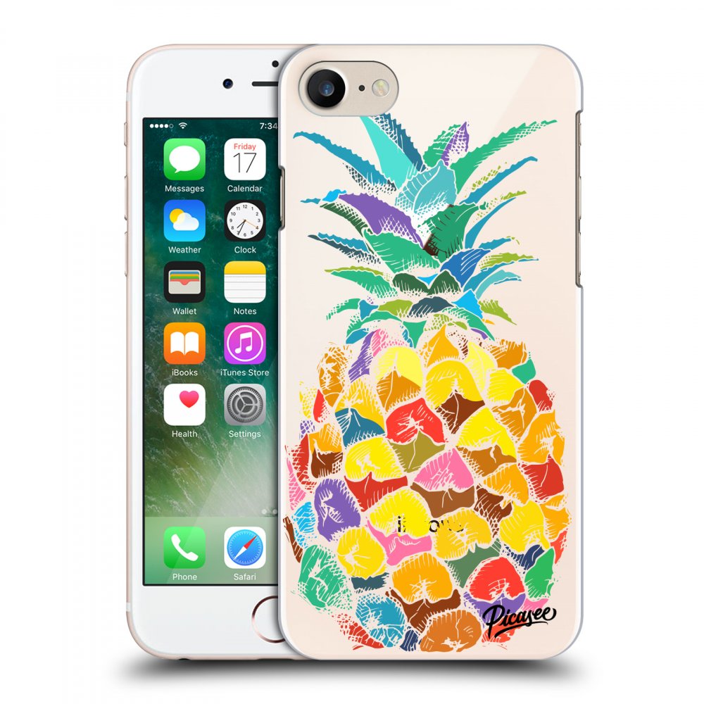 Picasee silikónový prehľadný obal pre Apple iPhone 8 - Pineapple