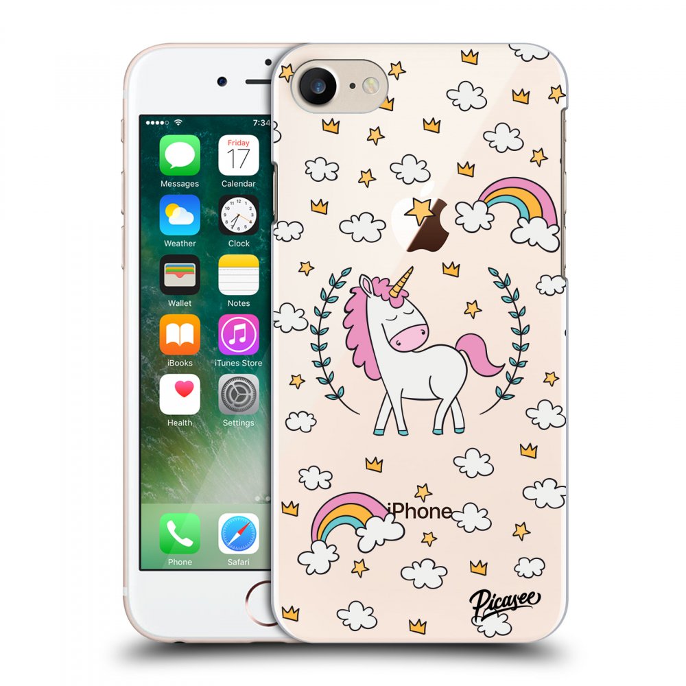 Picasee plastový prehľadný obal pre Apple iPhone 8 - Unicorn star heaven