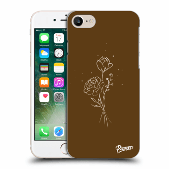 Picasee silikónový prehľadný obal pre Apple iPhone 8 - Brown flowers