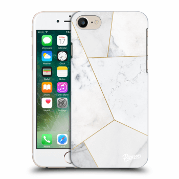 Picasee silikónový prehľadný obal pre Apple iPhone 8 - White tile