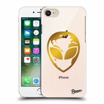 Picasee silikónový prehľadný obal pre Apple iPhone 8 - EARTH - Gold Alien 3.0