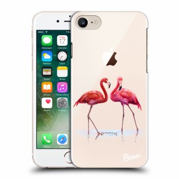 Picasee silikónový prehľadný obal pre Apple iPhone 8 - Flamingos couple