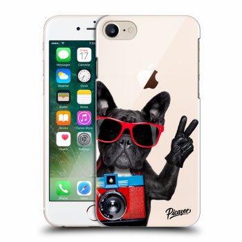 Picasee silikónový prehľadný obal pre Apple iPhone 8 - French Bulldog