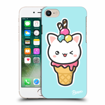 Picasee silikónový čierny obal pre Apple iPhone 8 - Ice Cream Cat