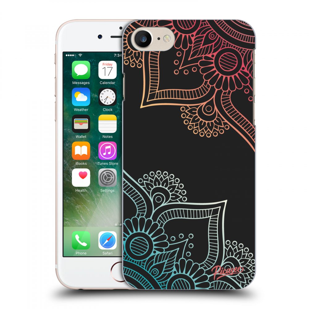 Picasee silikónový čierny obal pre Apple iPhone 8 - Flowers pattern