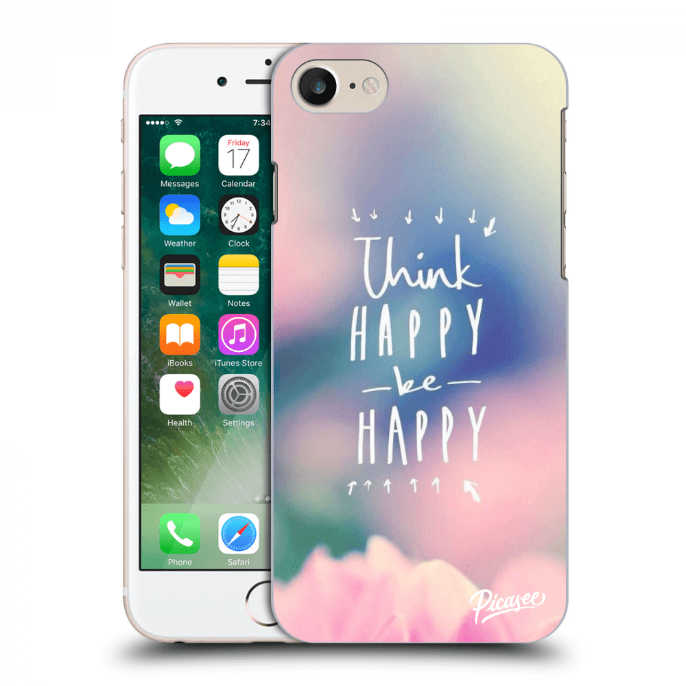 Picasee plastový prehľadný obal pre Apple iPhone 8 - Think happy be happy