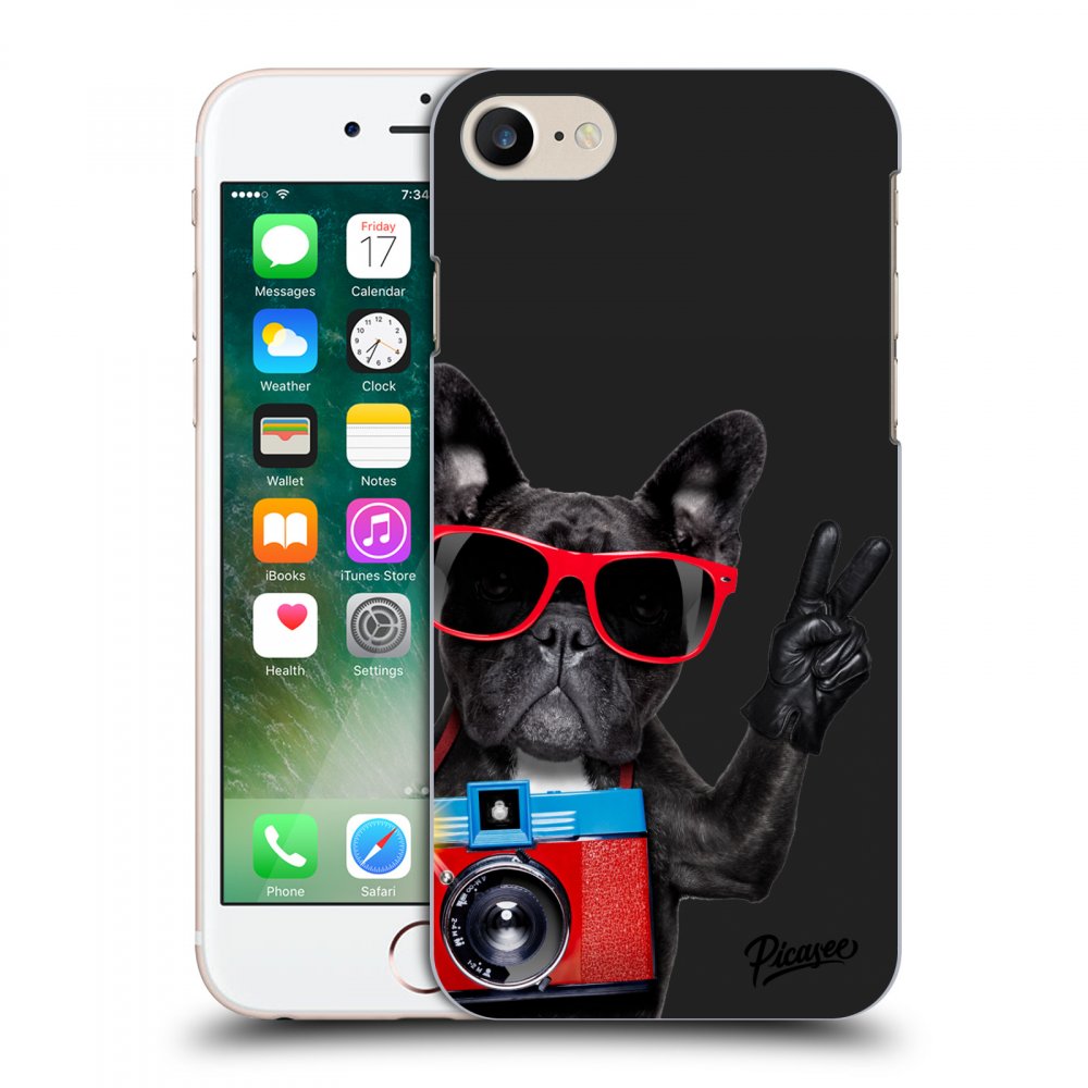 Picasee silikónový čierny obal pre Apple iPhone 8 - French Bulldog