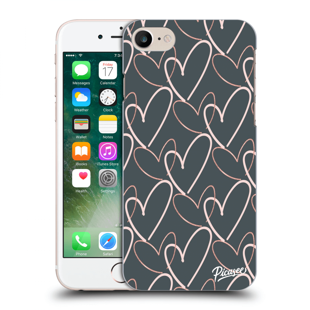 Picasee silikónový prehľadný obal pre Apple iPhone 8 - Lots of love