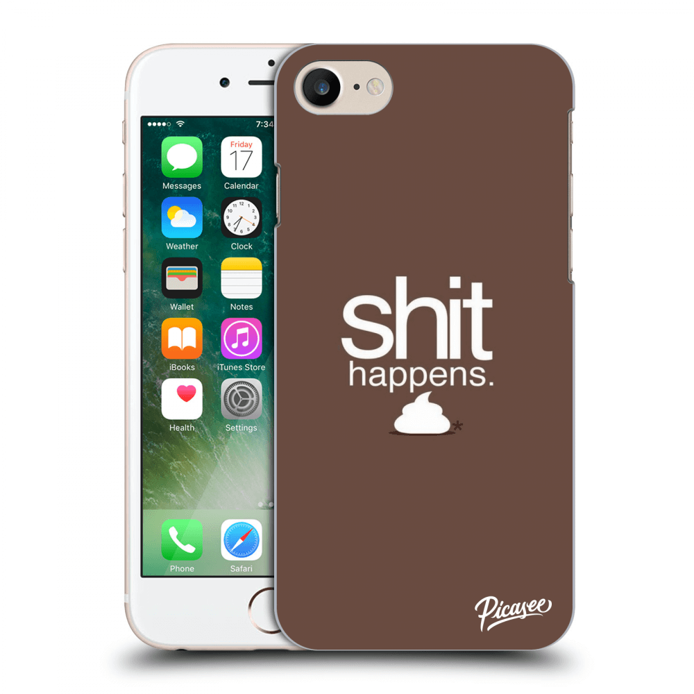 Picasee silikónový prehľadný obal pre Apple iPhone 8 - Shit happens
